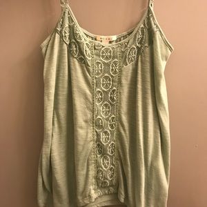 Green lace tank